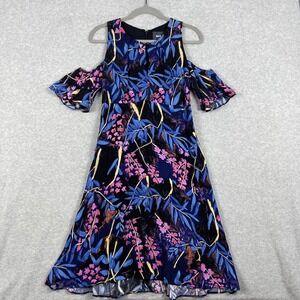 Anthropologie Maeve Cold Shoulder Midi Dress Womens Size 2 Floral Romantic